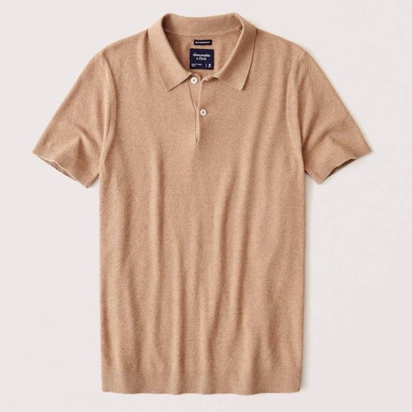 cotton cashmere knit polo abercrombie